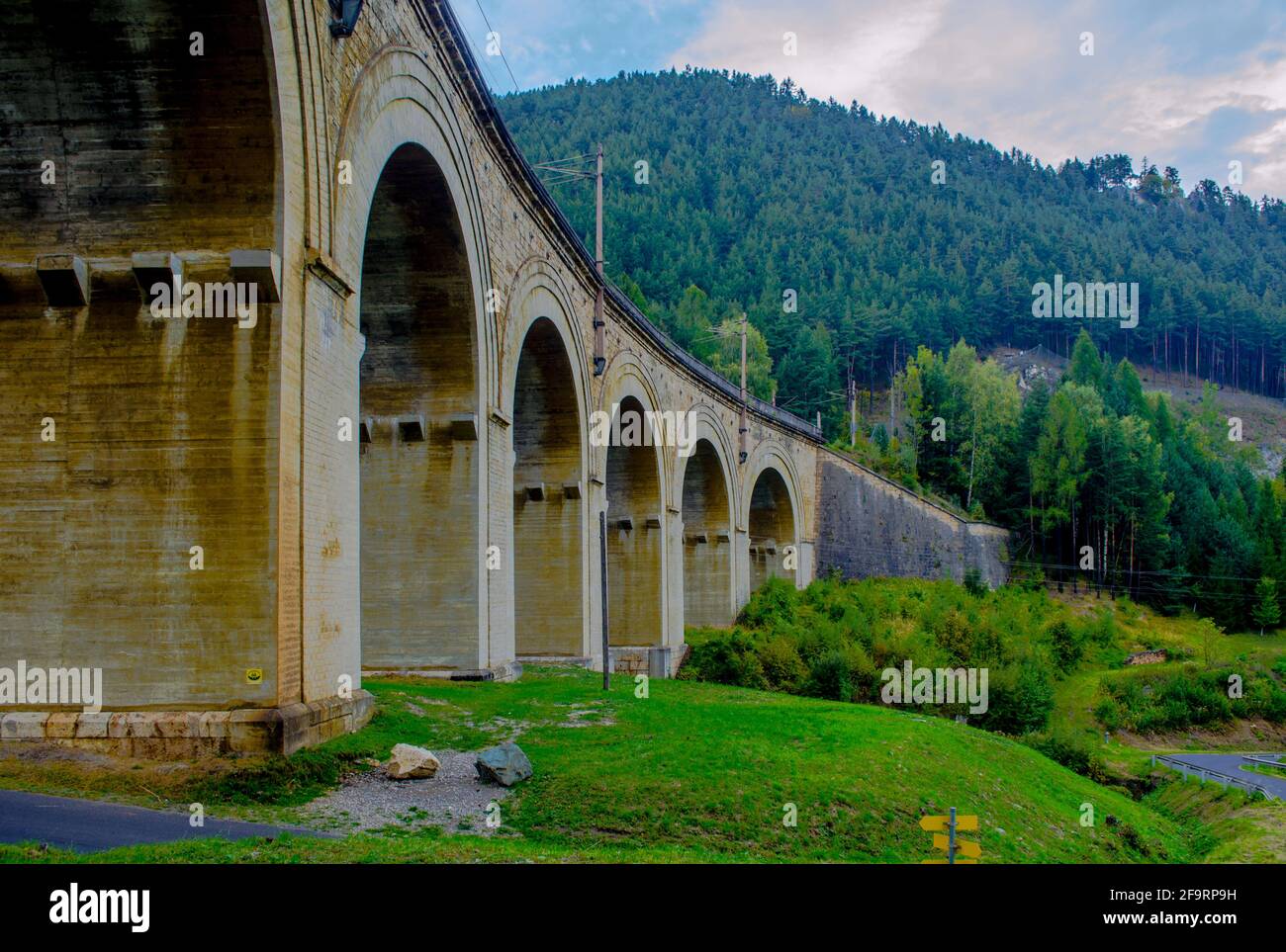 detail of a viaduct of the semmeringbahn unesco world heritage railroad ...