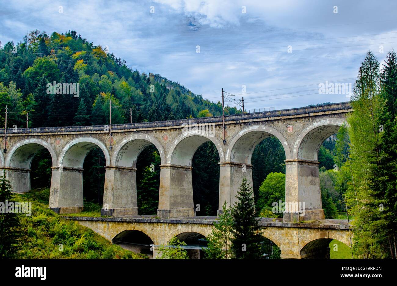 detail of a viaduct of the semmeringbahn unesco world heritage railroad ...