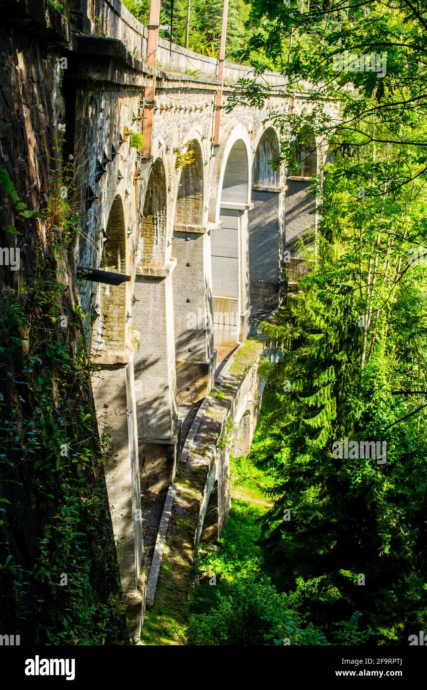 detail of a viaduct of the semmeringbahn unesco world heritage railroad ...