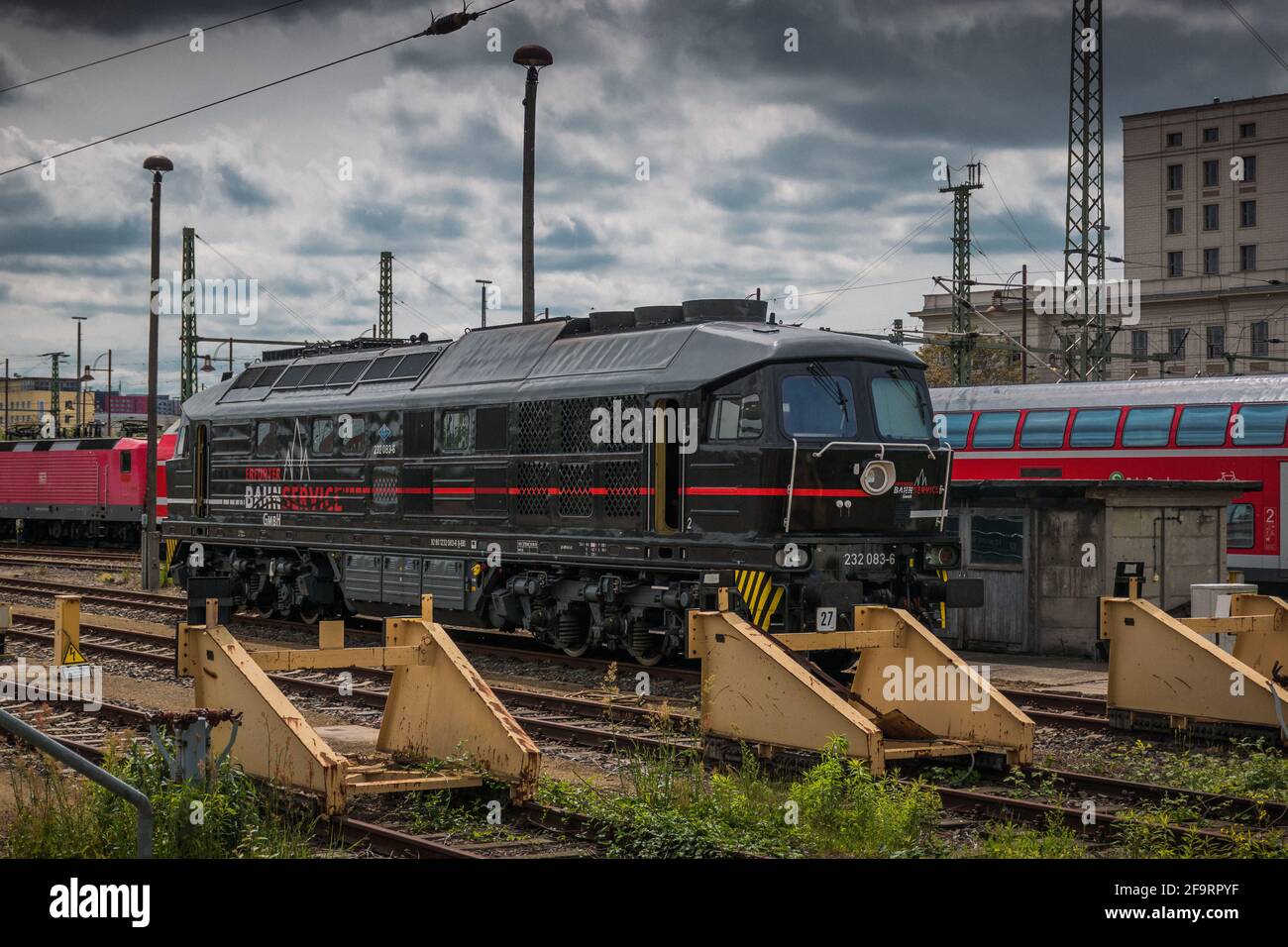 17 May 2019 Dresden, Germany - Dresden Hauptbahnhof - the main railway station on a cloudy spring day. Stock Photo