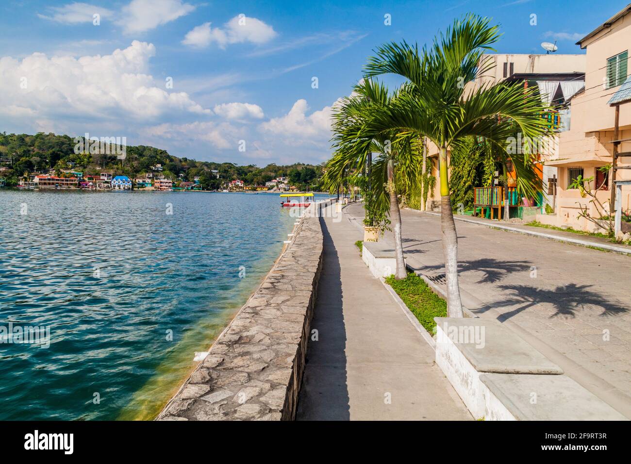 Lakeside promenade in Flores, Guatemala Stock Photo