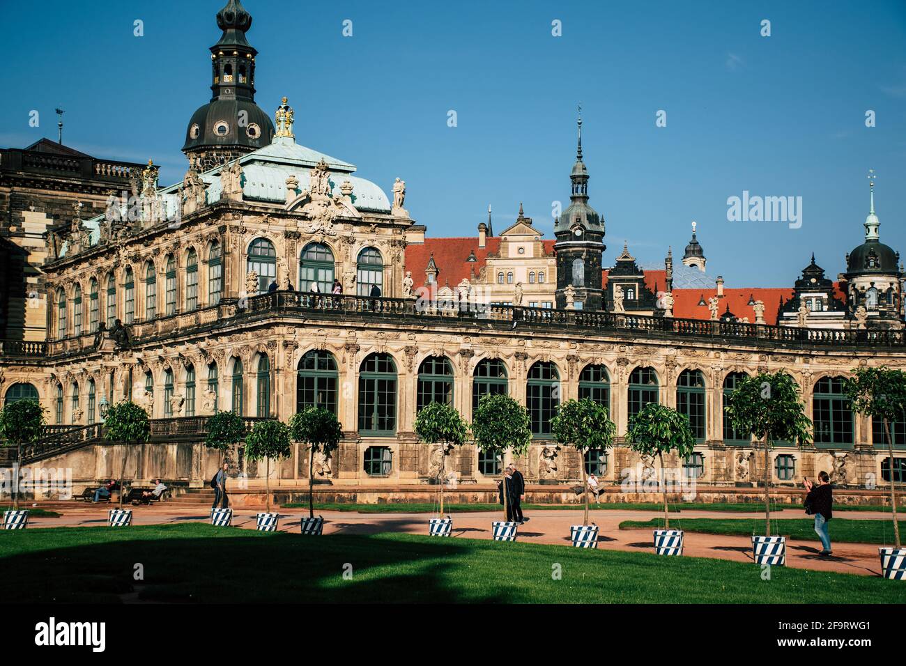 17 May 2019 Dresden, Germany - Bogengalerien (Bogen gallery) at Zwinger palace. Stock Photo