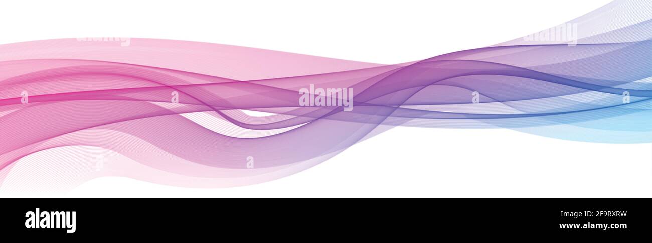 Abstract blue wavy lines on white background - Vector illustration ...