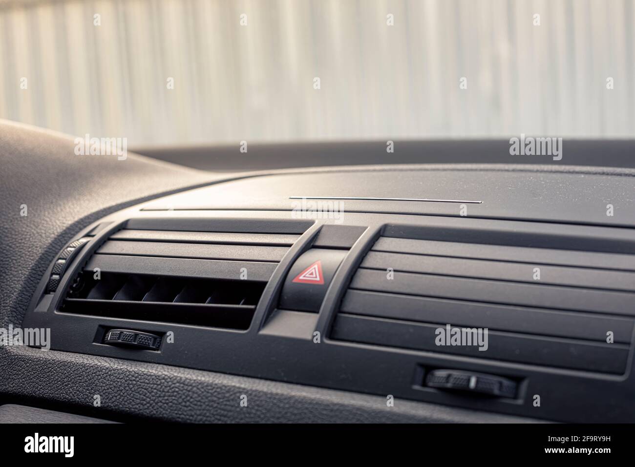start button engine and car ventilation grille air conditioning Stock Photo  - Alamy