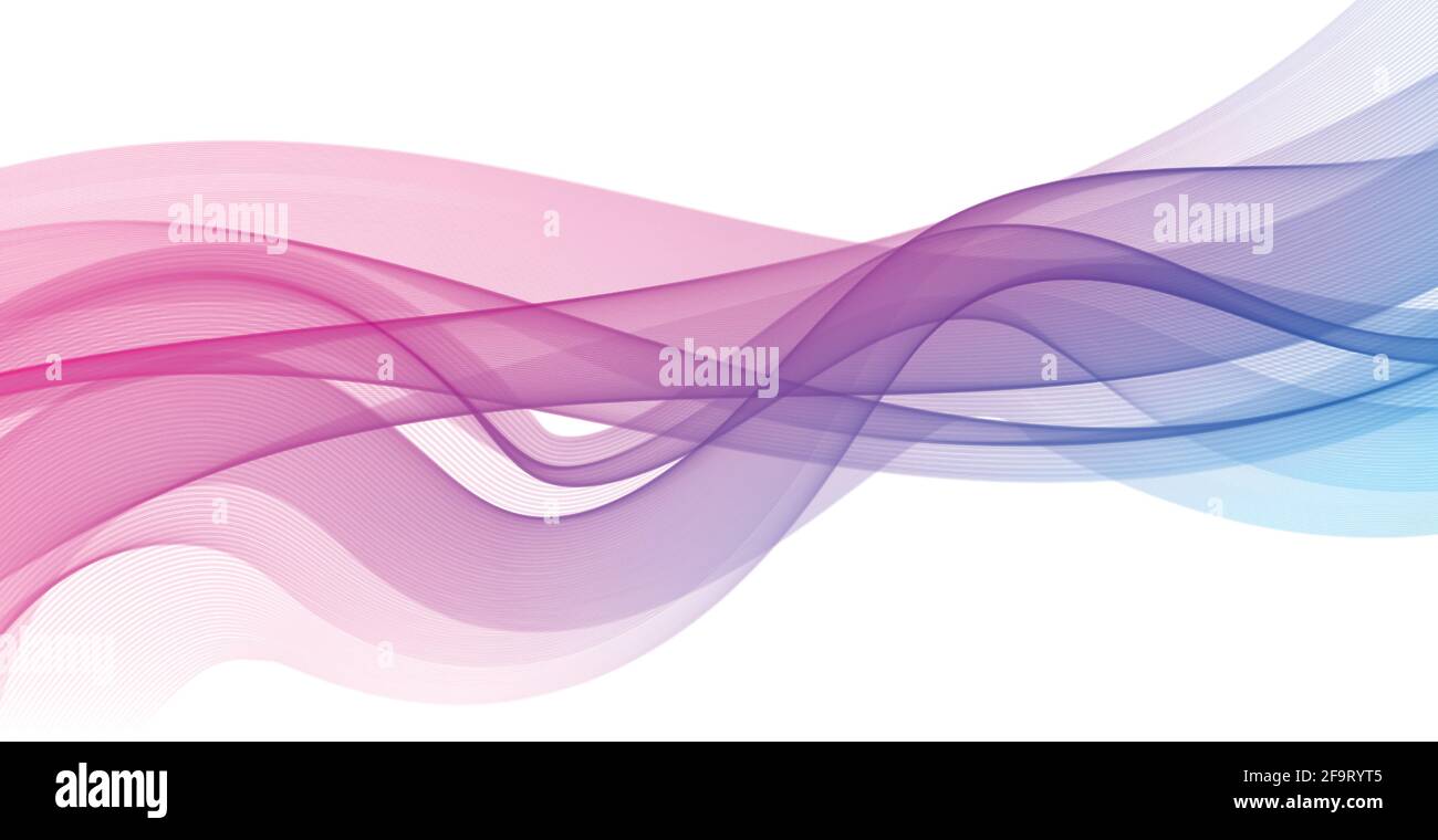 Abstract blue wavy lines on white background - Vector illustration ...