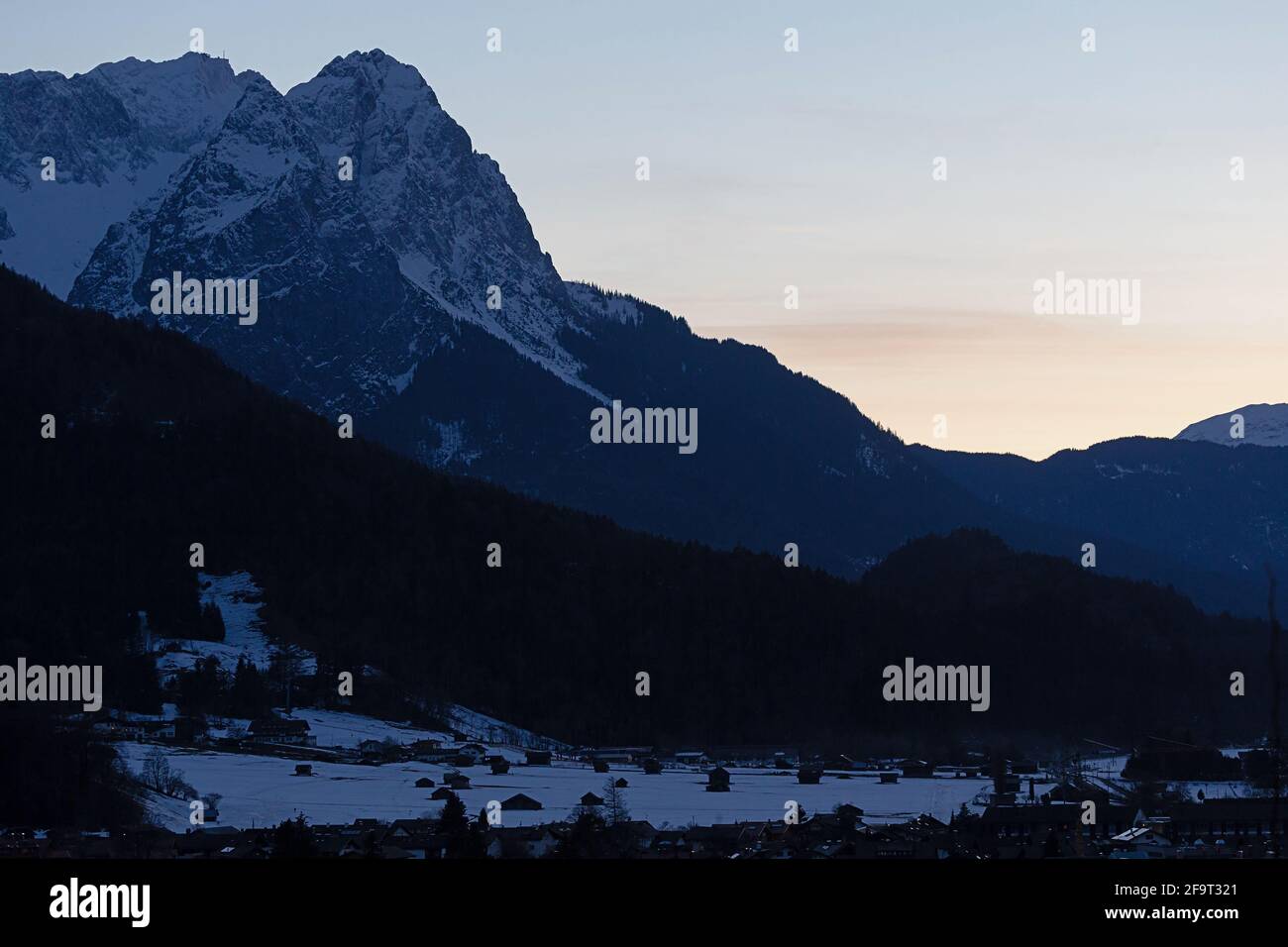The Waxenstein are Mountains of the Wetterstein Mountains. Stock Photo