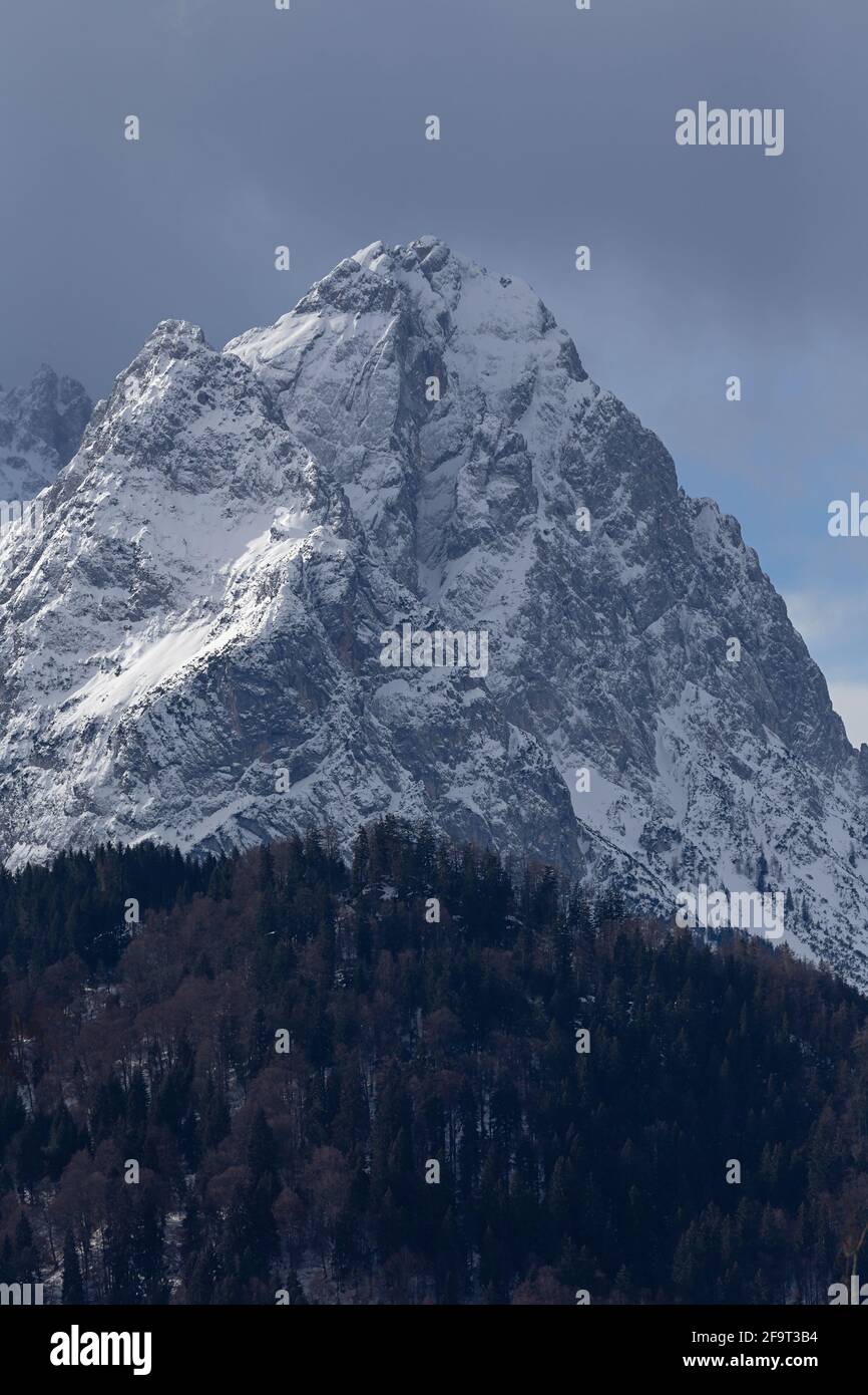 The Waxenstein are Mountains of the Wetterstein Mountains. Stock Photo