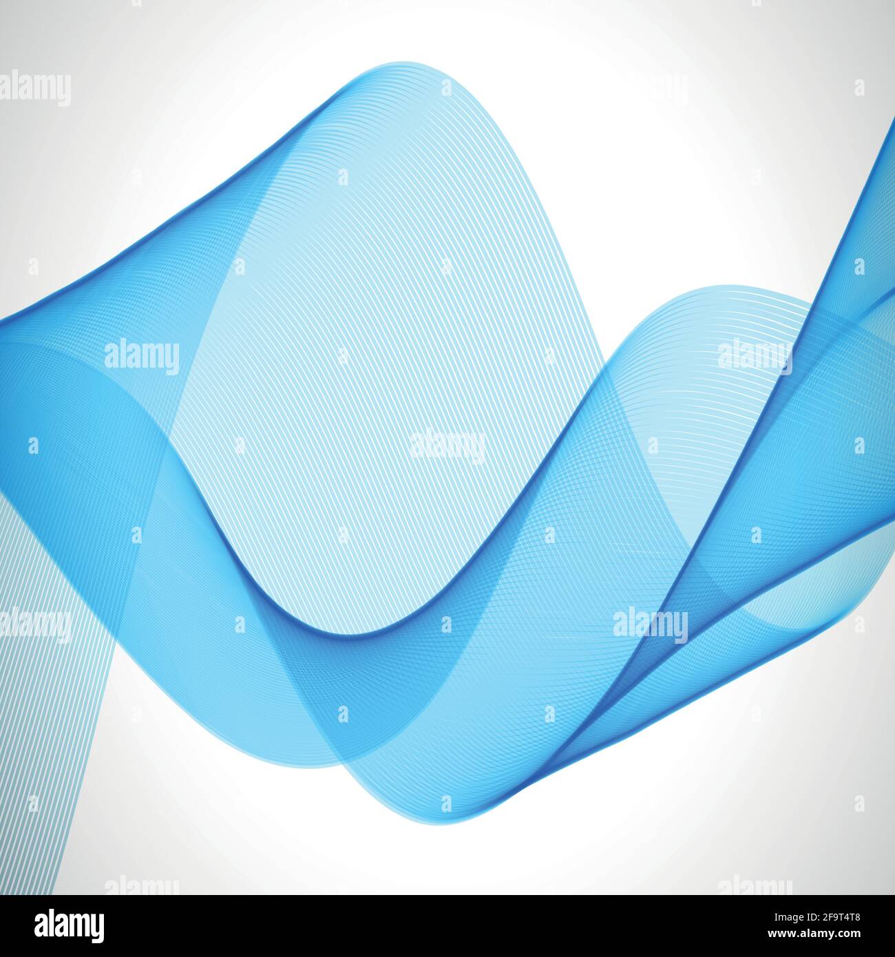 Abstract blue wavy lines on white background Vector illustration