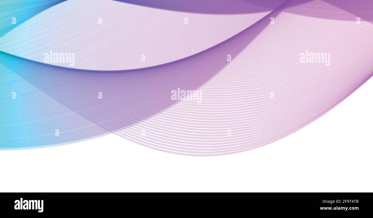 Abstract blue wavy lines on white background Vector illustration