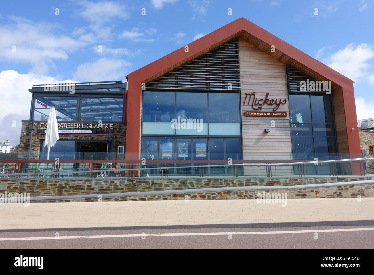 Mickeys beach bar  and restaurant(Michael Caine's), Sideshore, Exmouth, East Devon, England, UK Stock Photo