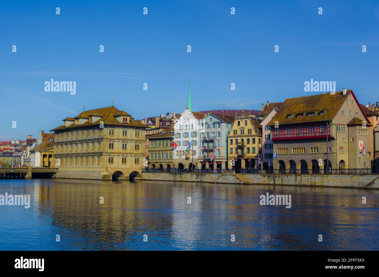 View of the zurich city hall situated on limmat river Stock Photo Alamy