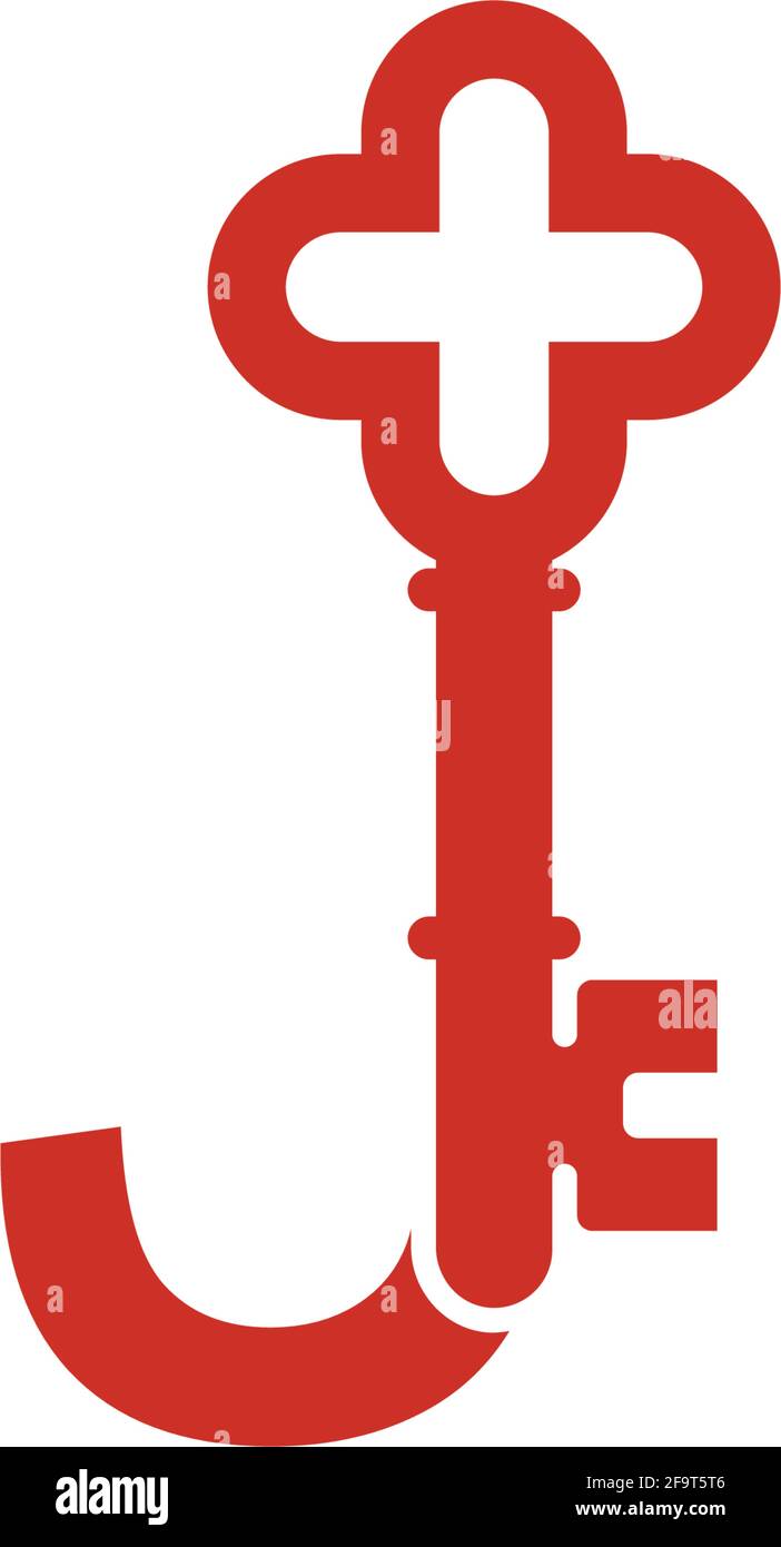 Letter J logo icon with key icon design symbol template vector Stock ...