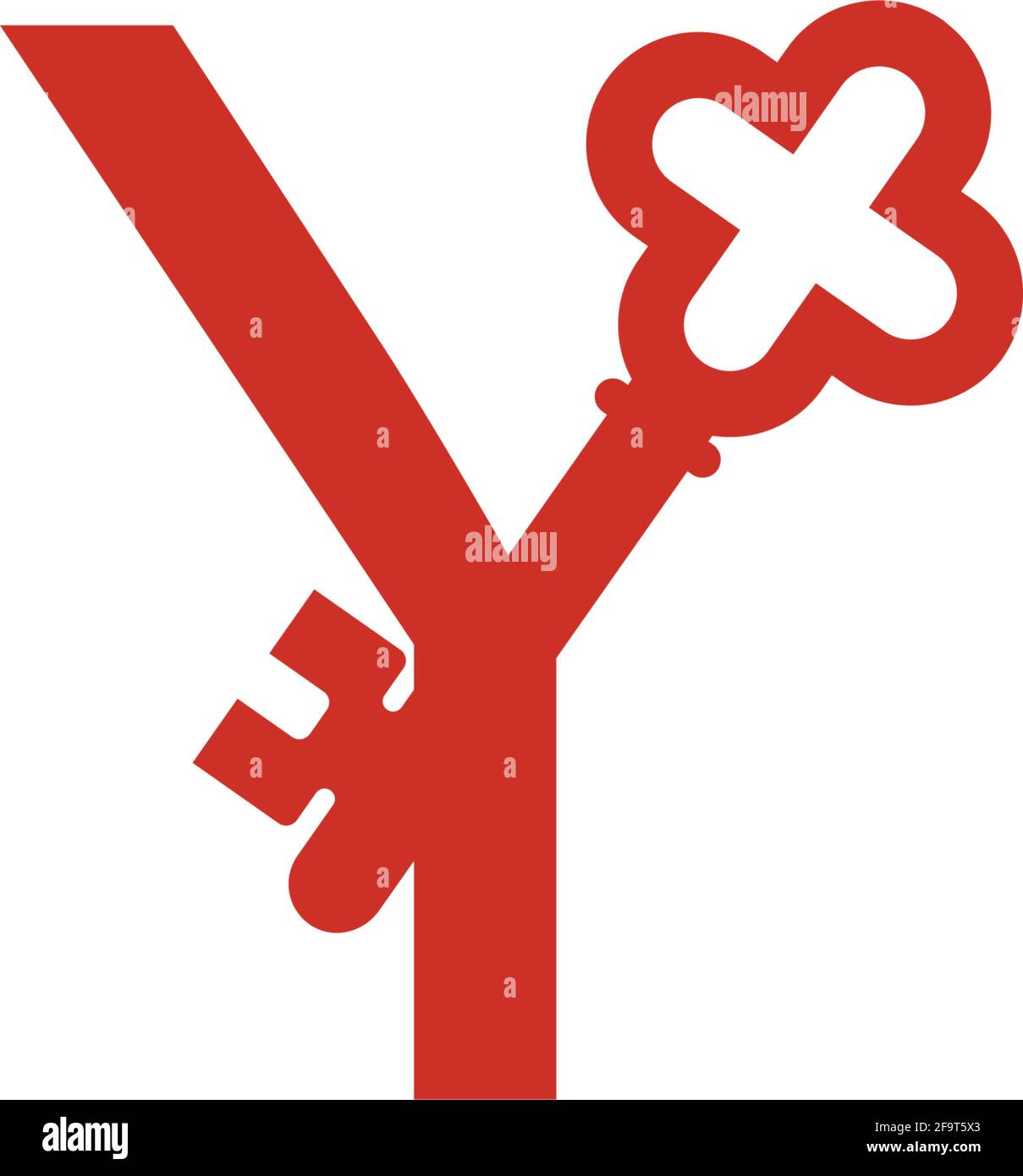 Letter Y logo icon with key icon design symbol template vector Stock ...