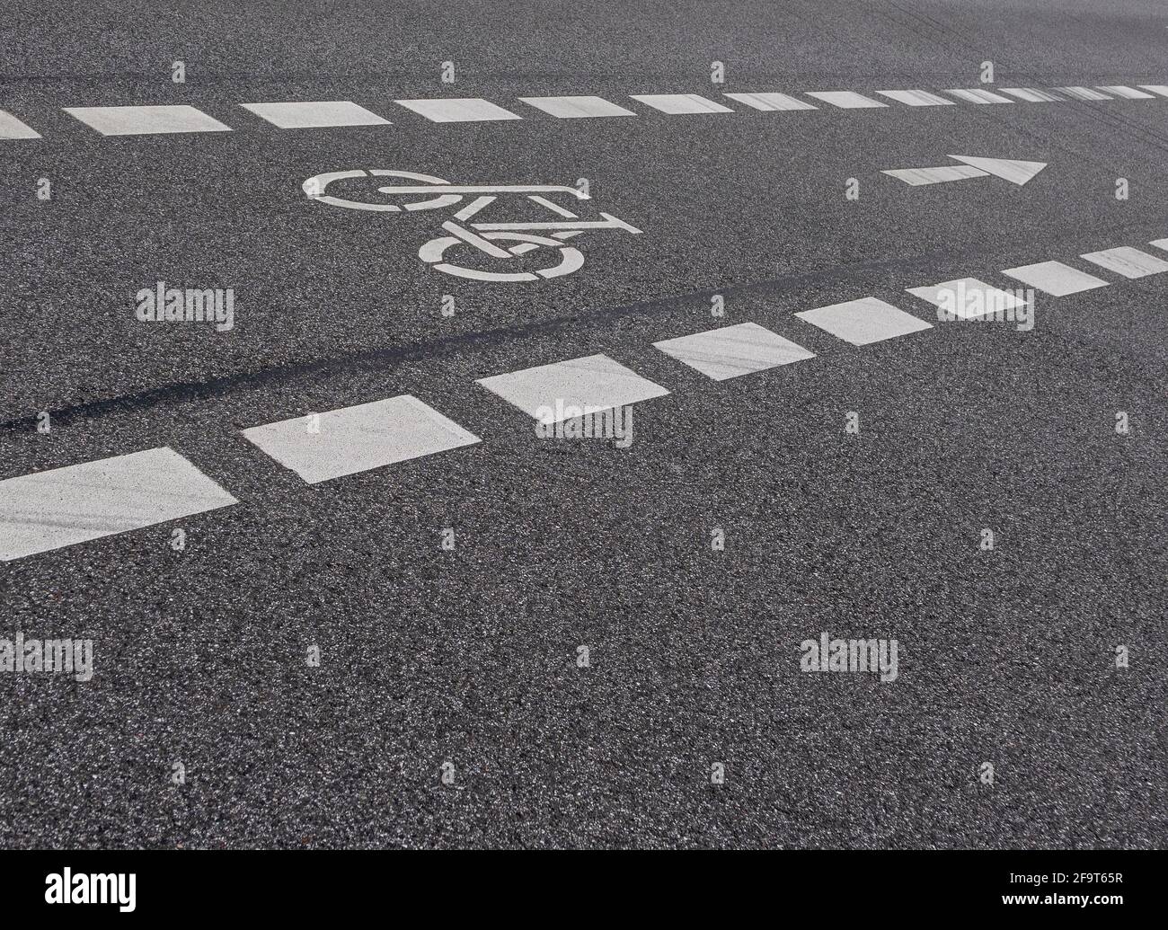 Bicycle lanes on an inner city street, Germany Stock Photo