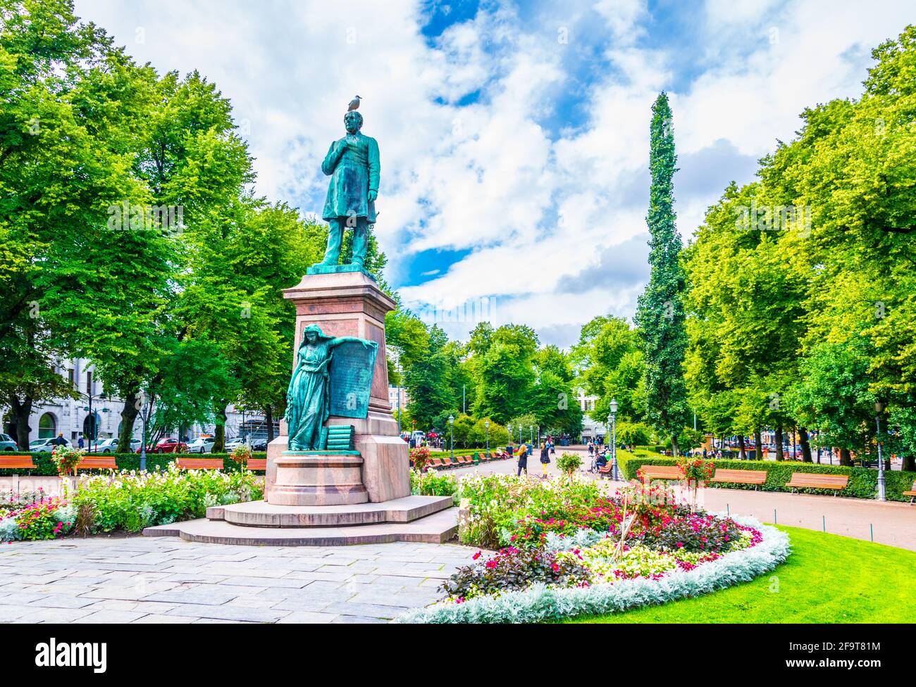Jl Runeberg Statue of JL Runeberg, the national poet of Finland, at Esplanadi park ...