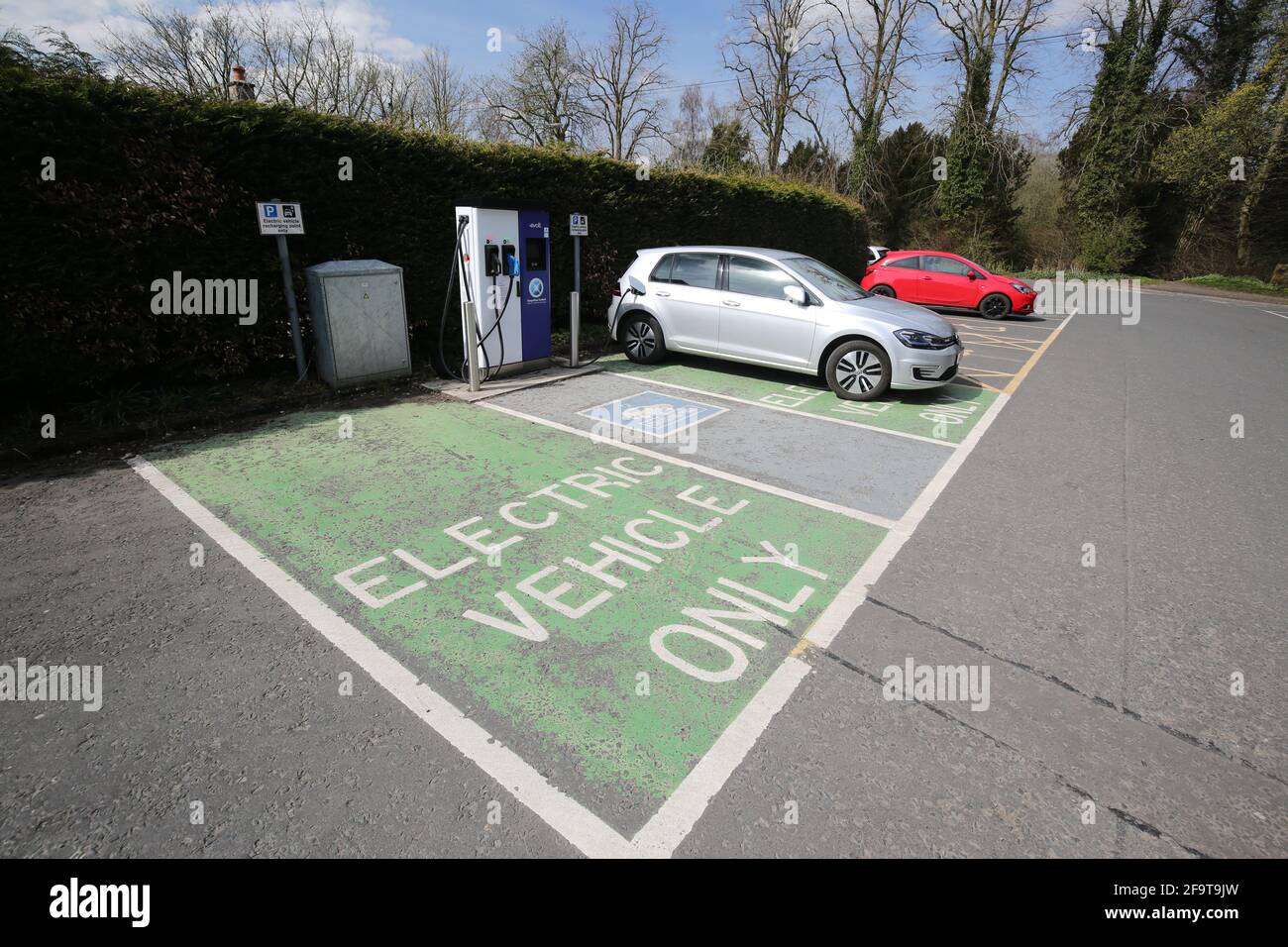 Scotland, Ayrshire,16 Apr 2021. Electric Vehicle Charging Point