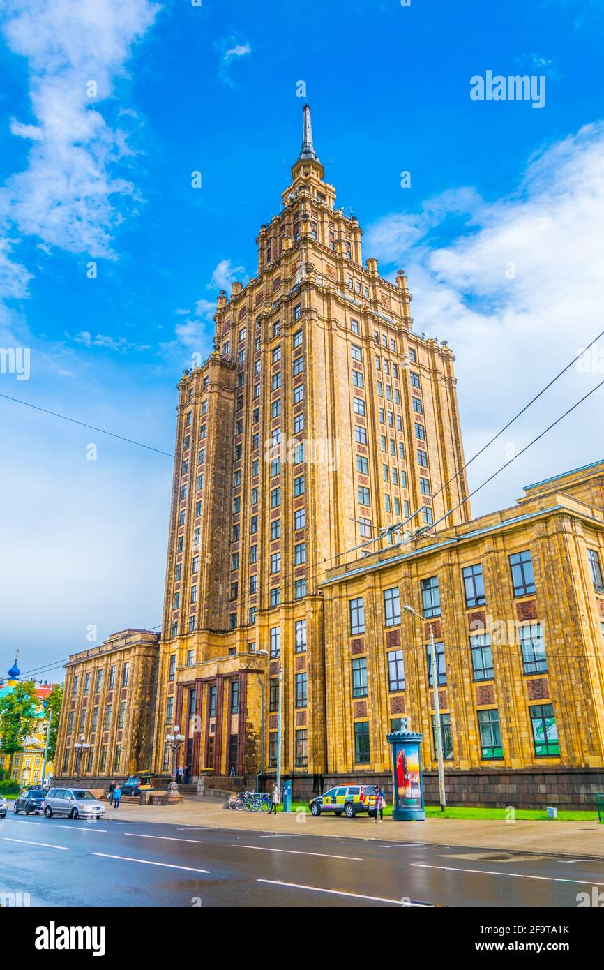 Academy of Sciences building in the latvian capital riga Stock Photo