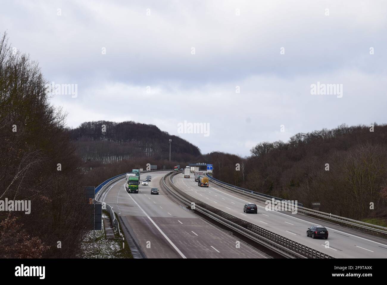 Autobahn A61 on a winter day Stock Photo Alamy