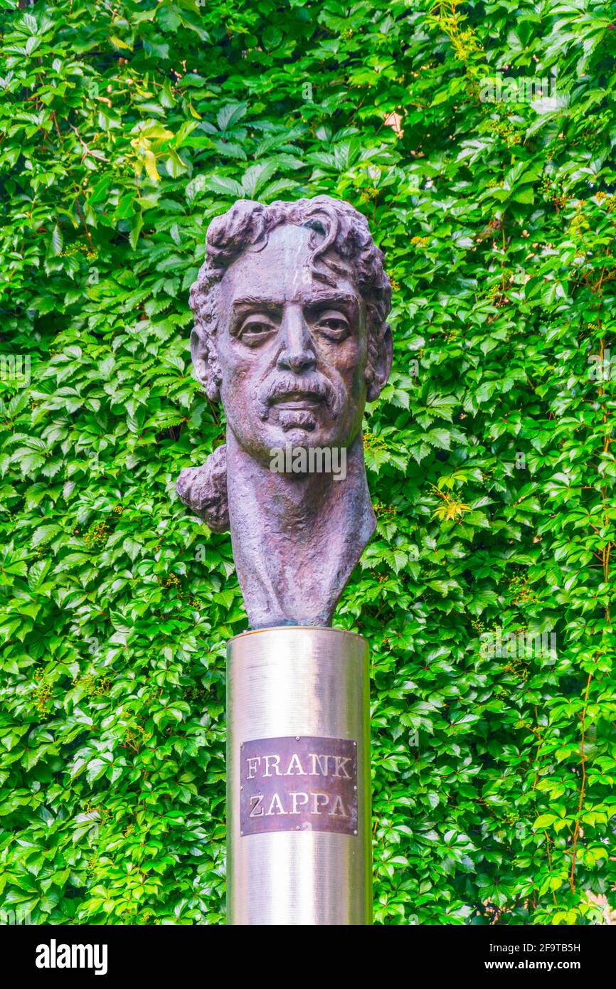 Statue of Frank Zappa in Vilnius, Lithuania. Stock Photo