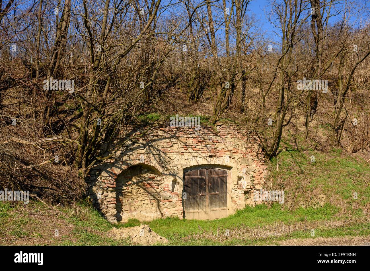 The entrance of a typical wine cellar in the Lower Austrian Weinviertel. Stock Photo