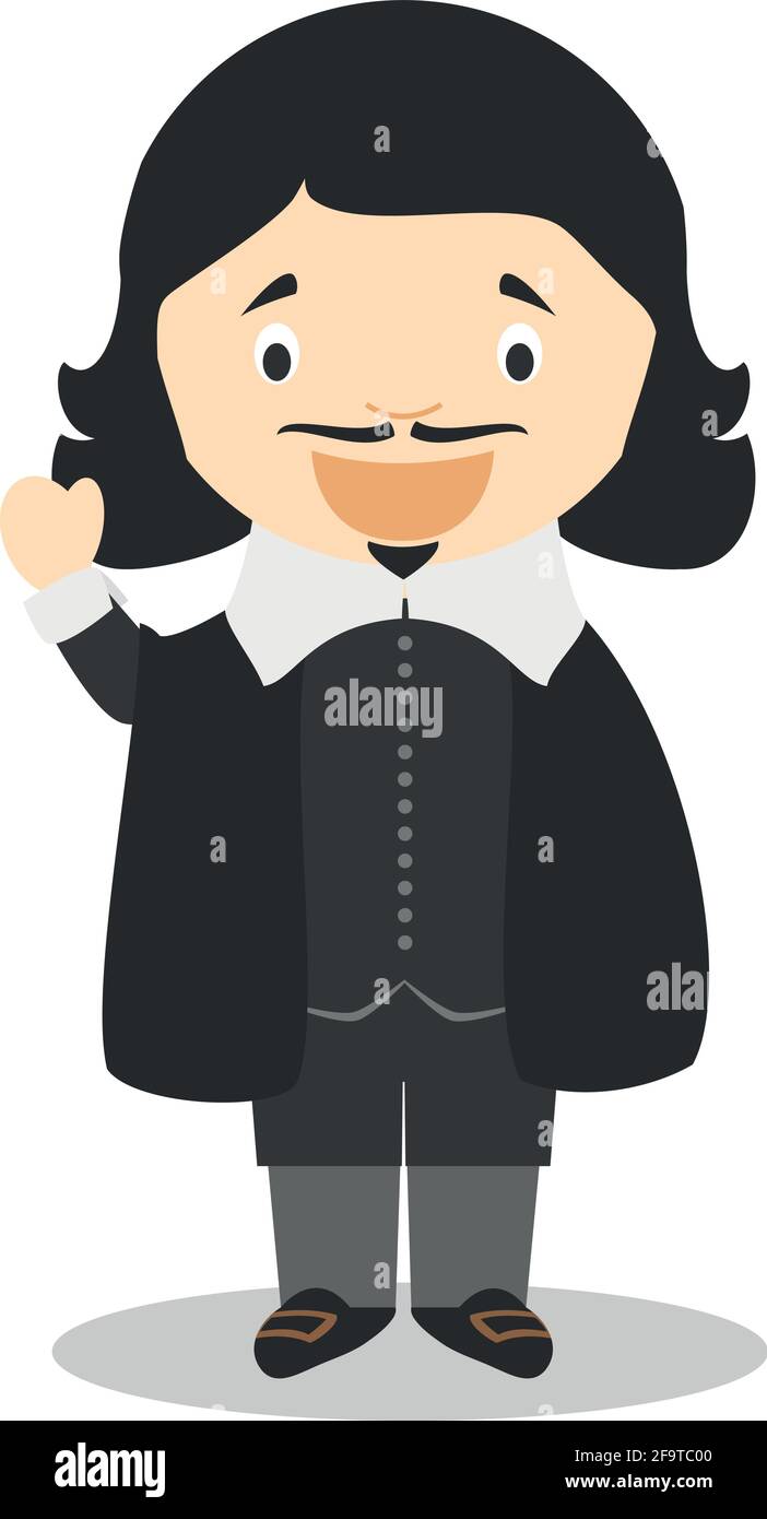 Rene Descartes cartoon character. Vector Illustration. Kids History  Collection Stock Vector Image & Art - Alamy