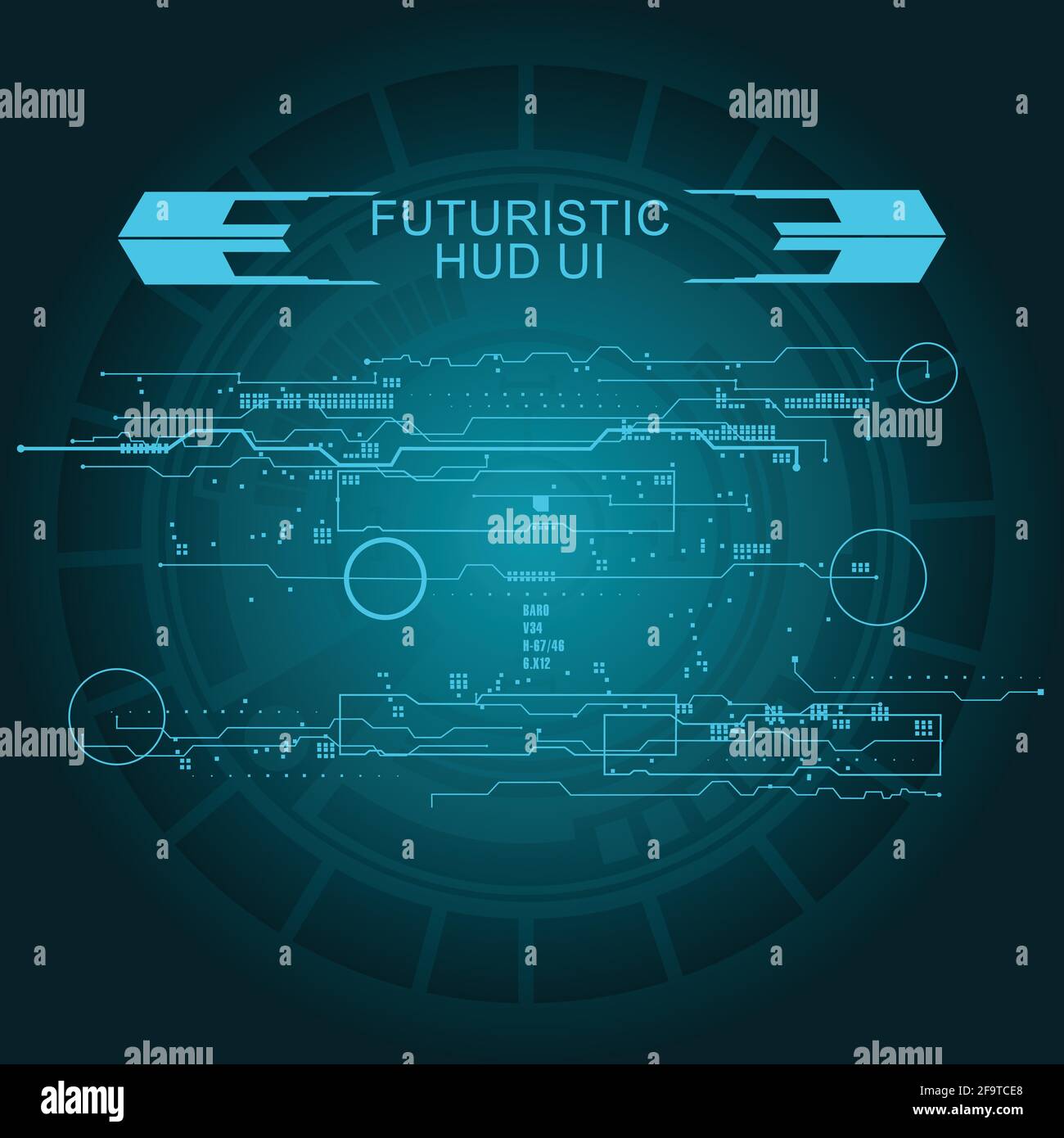 Background with futuristic user interface design concept with hud ...