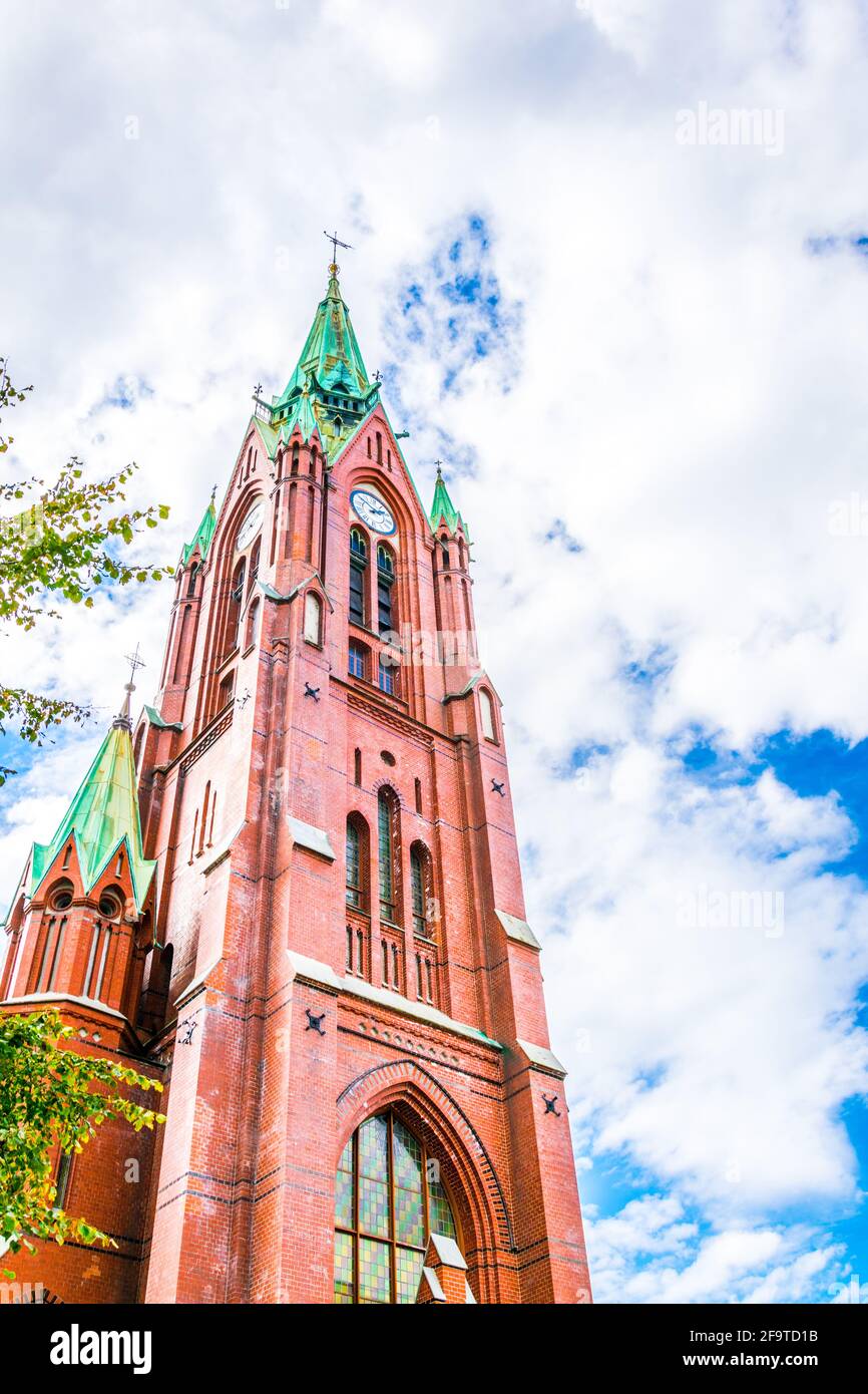 red Johanneskirken church in the norwegian city Bergen. Stock Photo