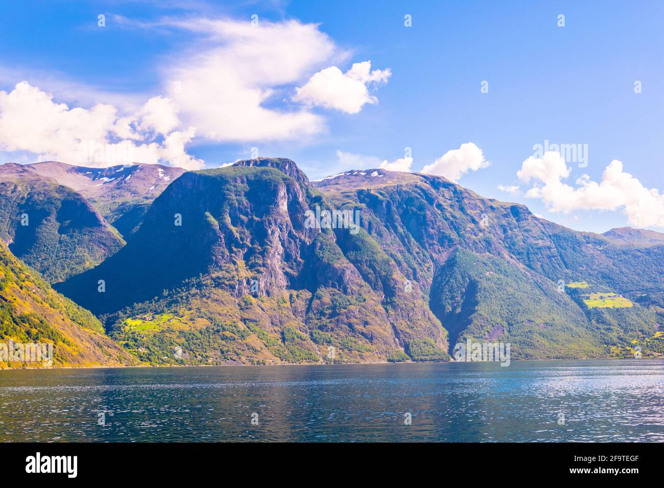 Aurlandsfjord - unesco enlisted natural heritage site - in Norway Stock Photo