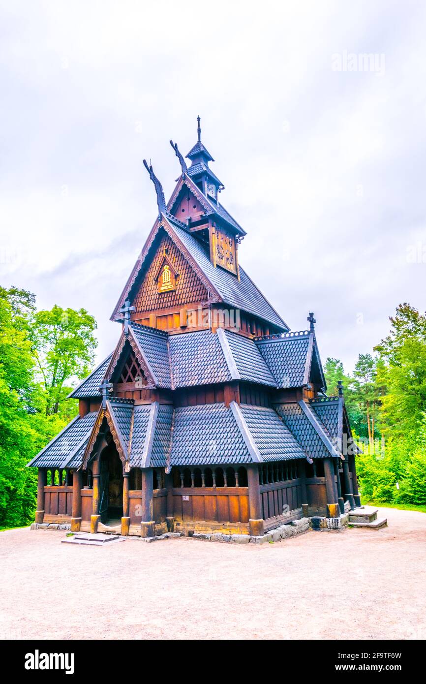 Gol stave church in Folks museum Oslo Stock Photo