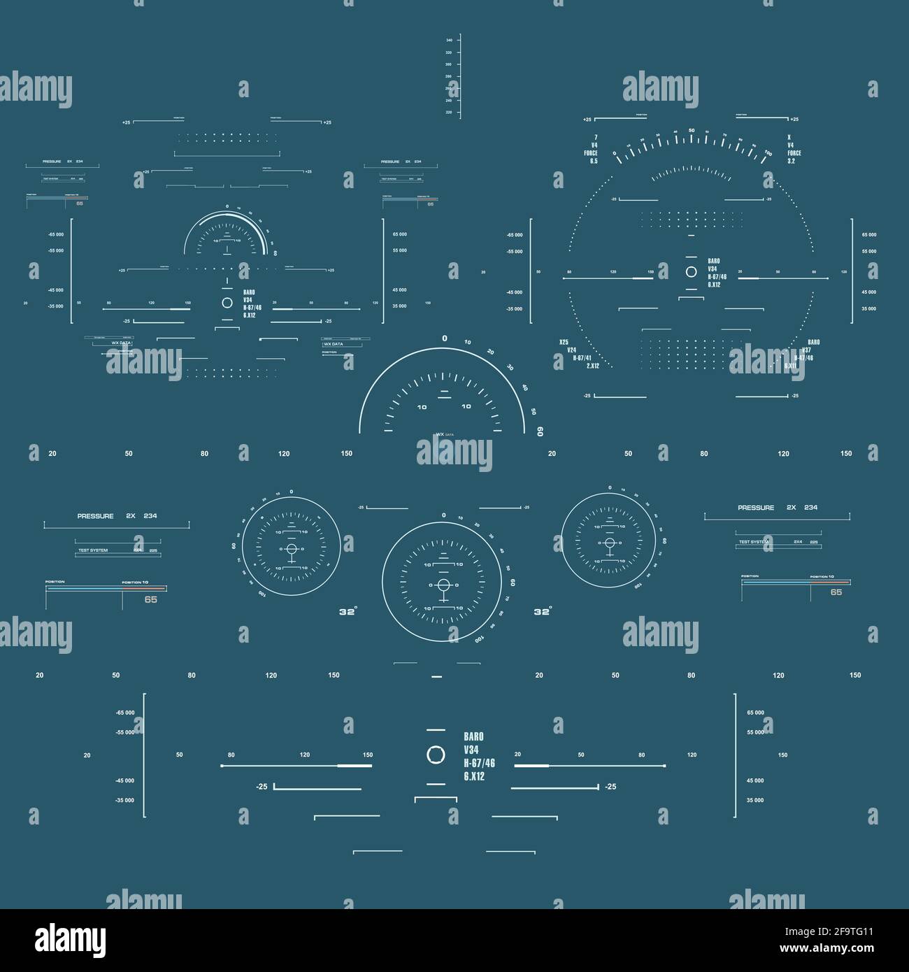 Futuristic blue virtual graphic touch user interface Stock Vector Image ...