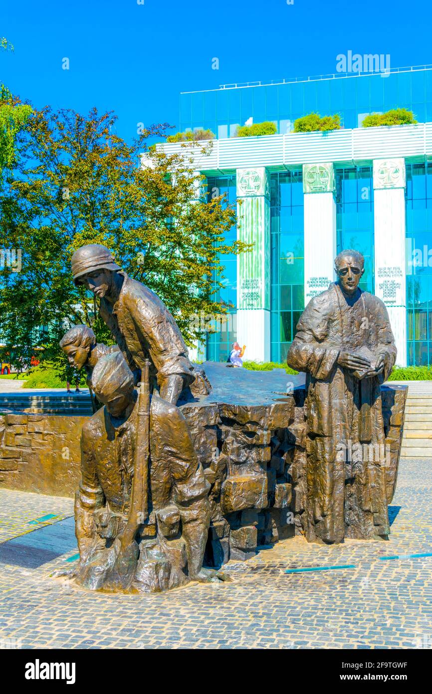 Monument commemorating the warsaw uprising during the second world war. Stock Photo