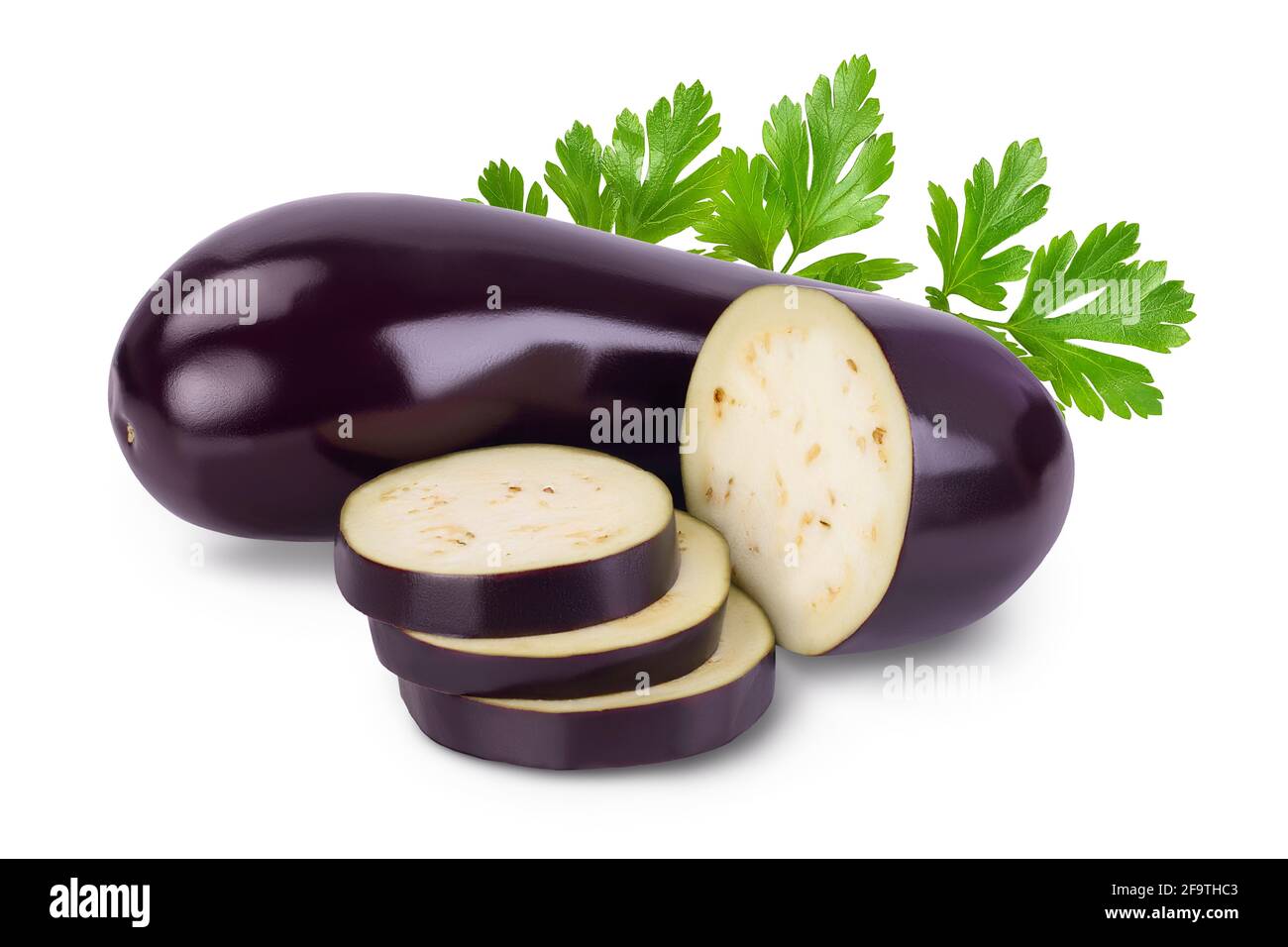 Eggplant or aubergine isolated on white background with clipping path
