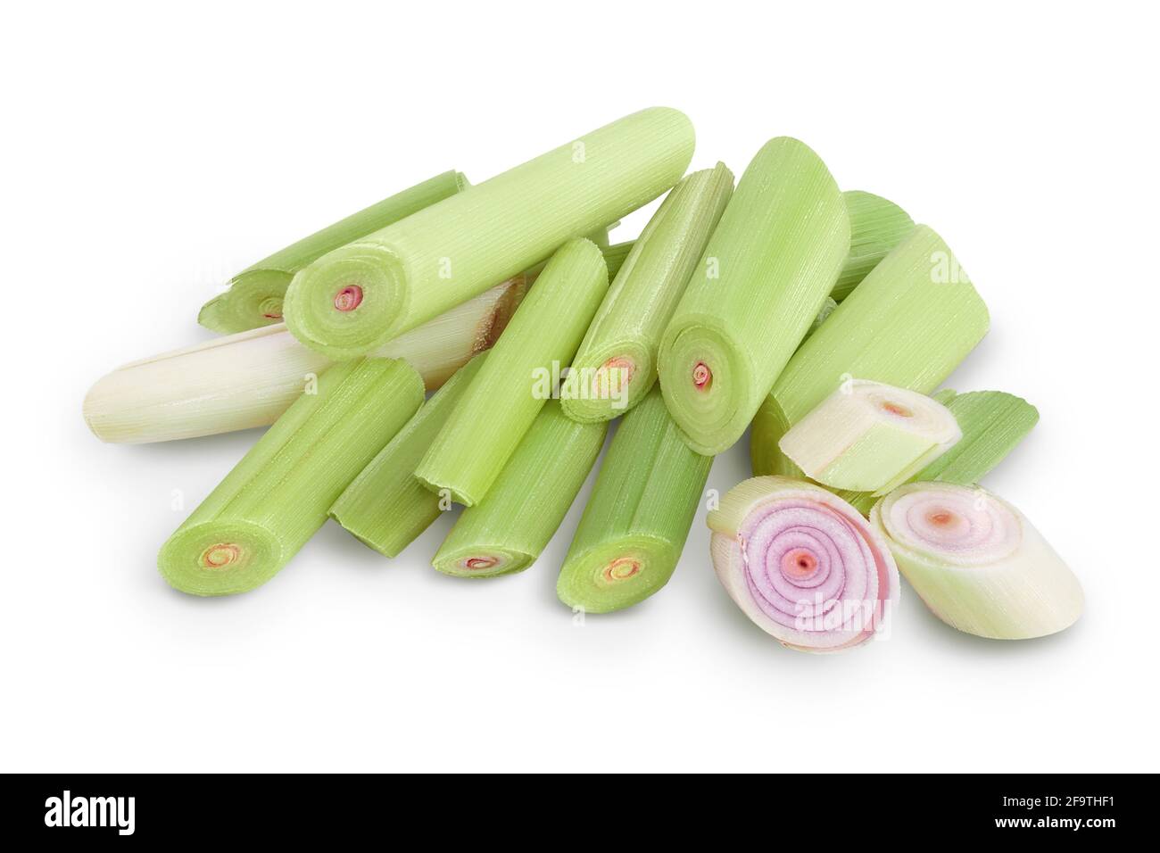 Fresh Lemongrass isolated on white background with clipping path and full depth of field Stock Photo