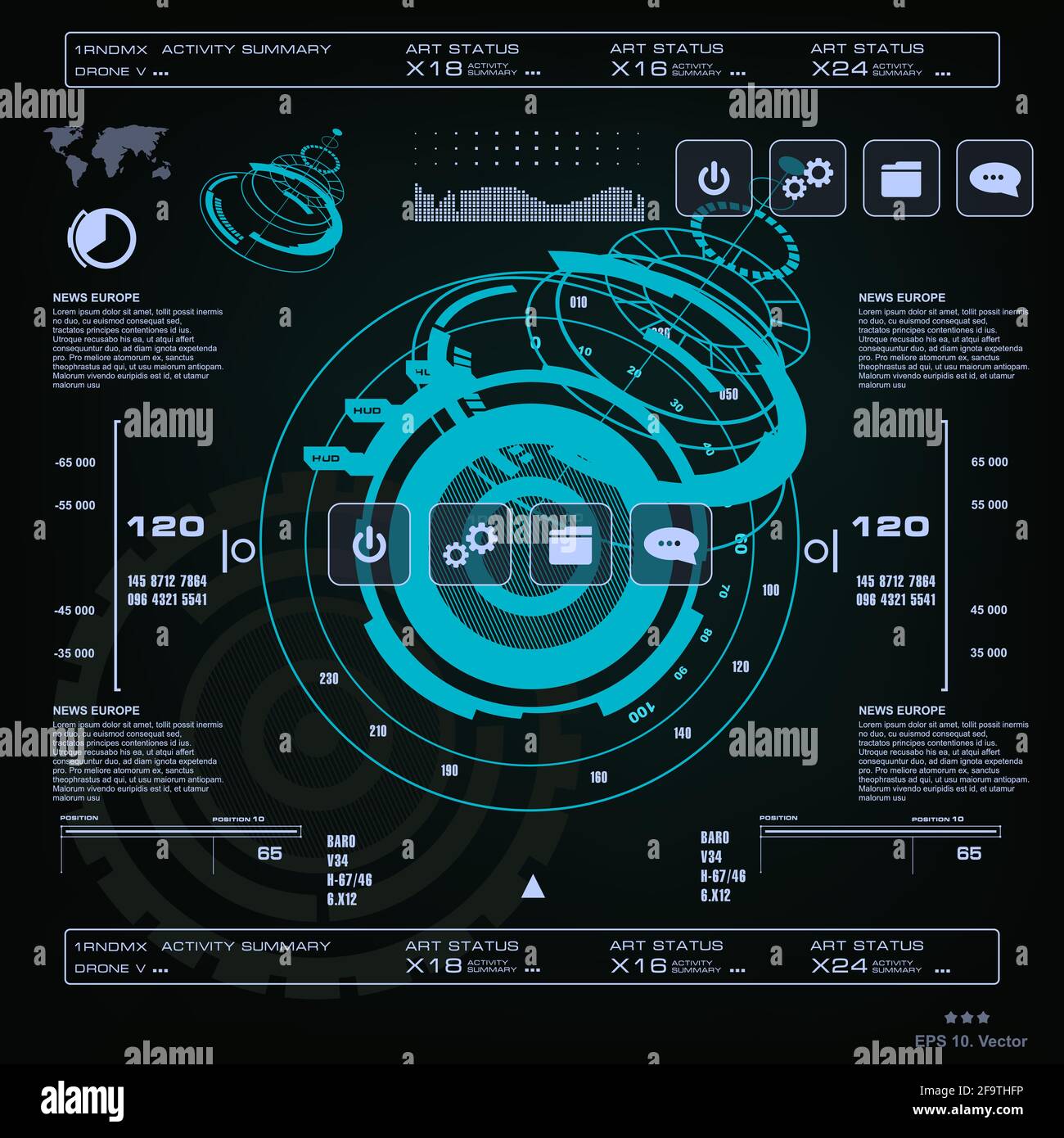 Futuristic blue virtual graphic touch user interface Stock Vector Image ...