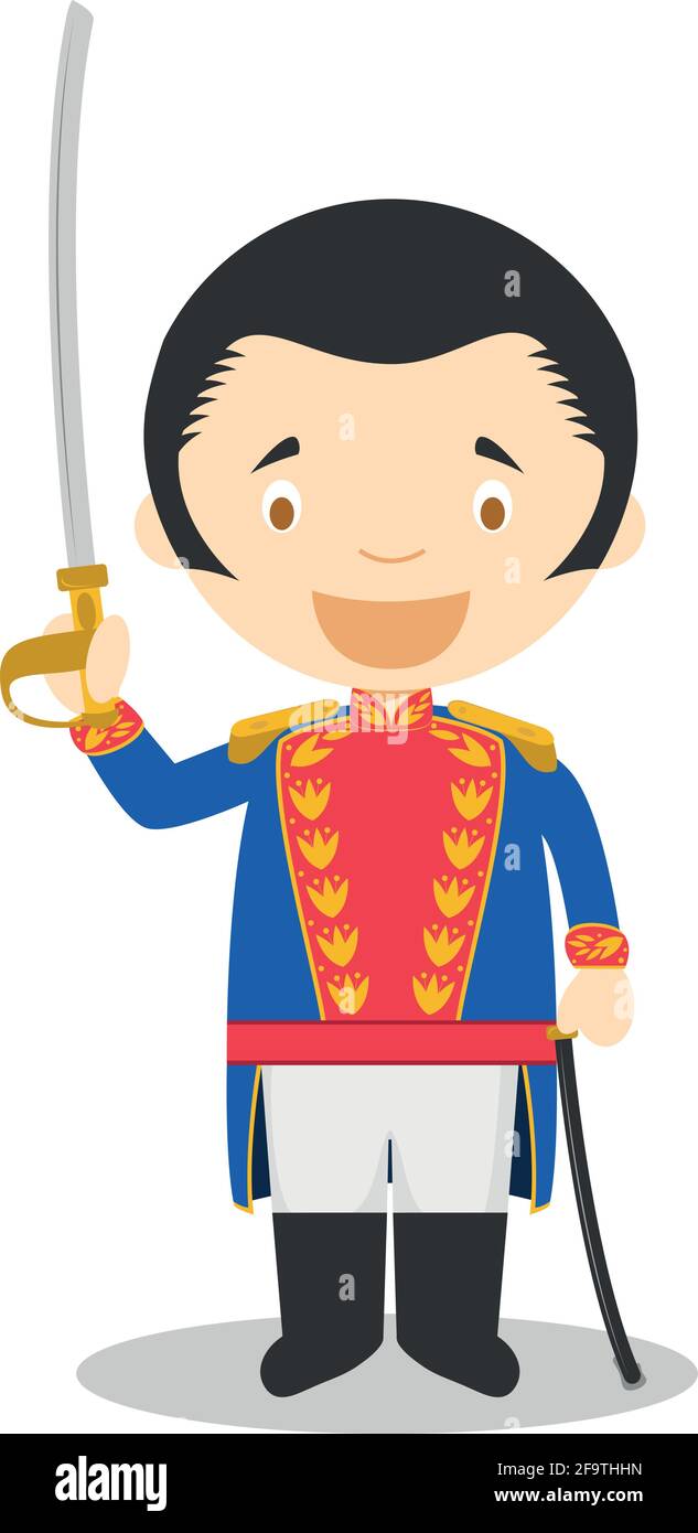 Simon Bolivar cartoon character. Vector Illustration. Kids History  Collection Stock Vector Image & Art - Alamy