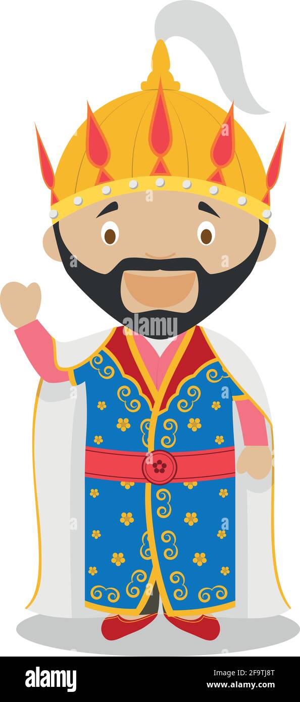 Tamerlane cartoon character. Vector Illustration. Kids History ...