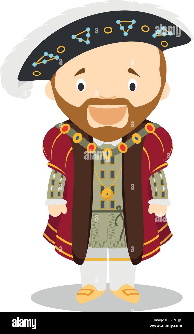 Henry VIII of England cartoon character. Vector Illustration. Kids History  Collection Stock Vector Image & Art - Alamy