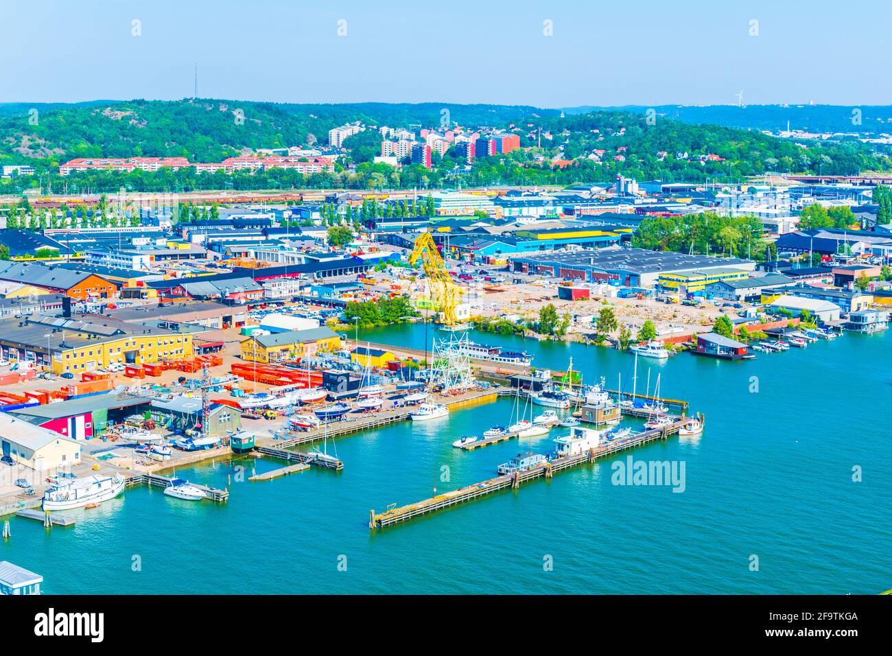 aerial view of the port of Sweden Stock Photo Alamy