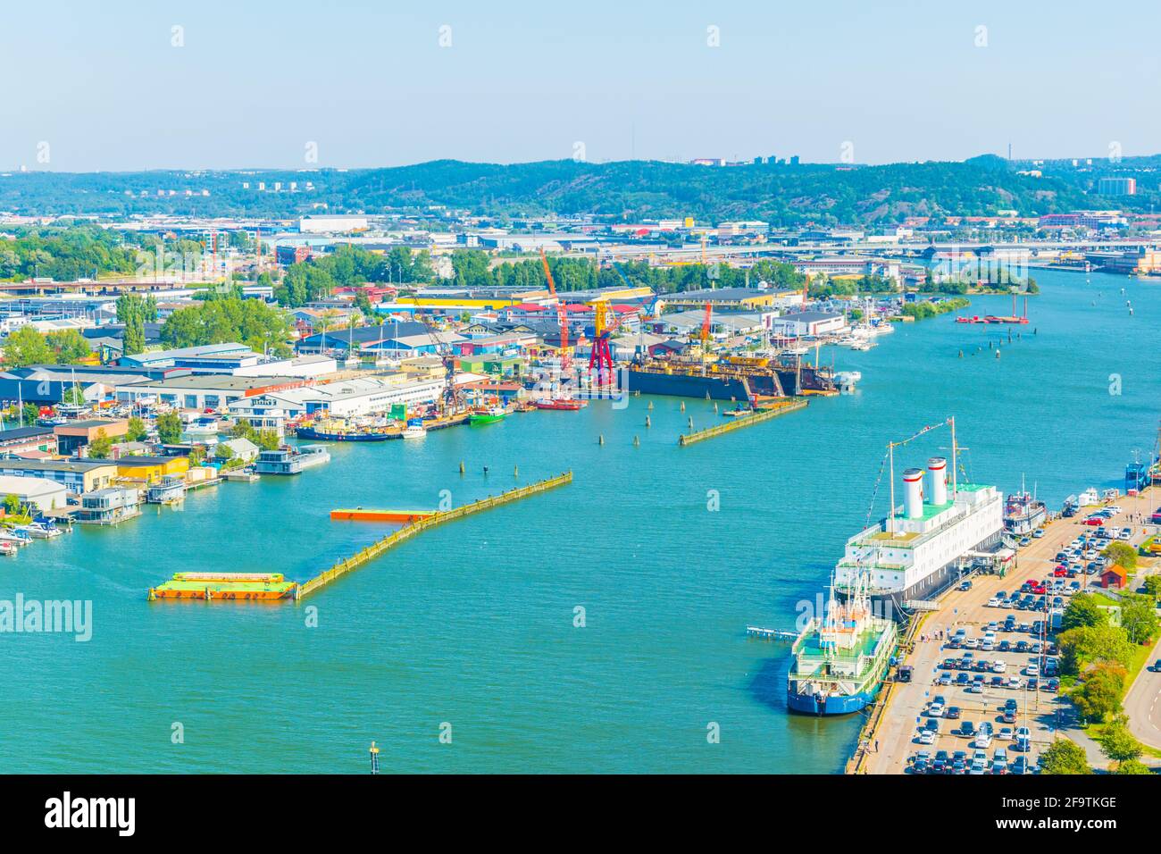 aerial view of the port of Sweden Stock Photo Alamy