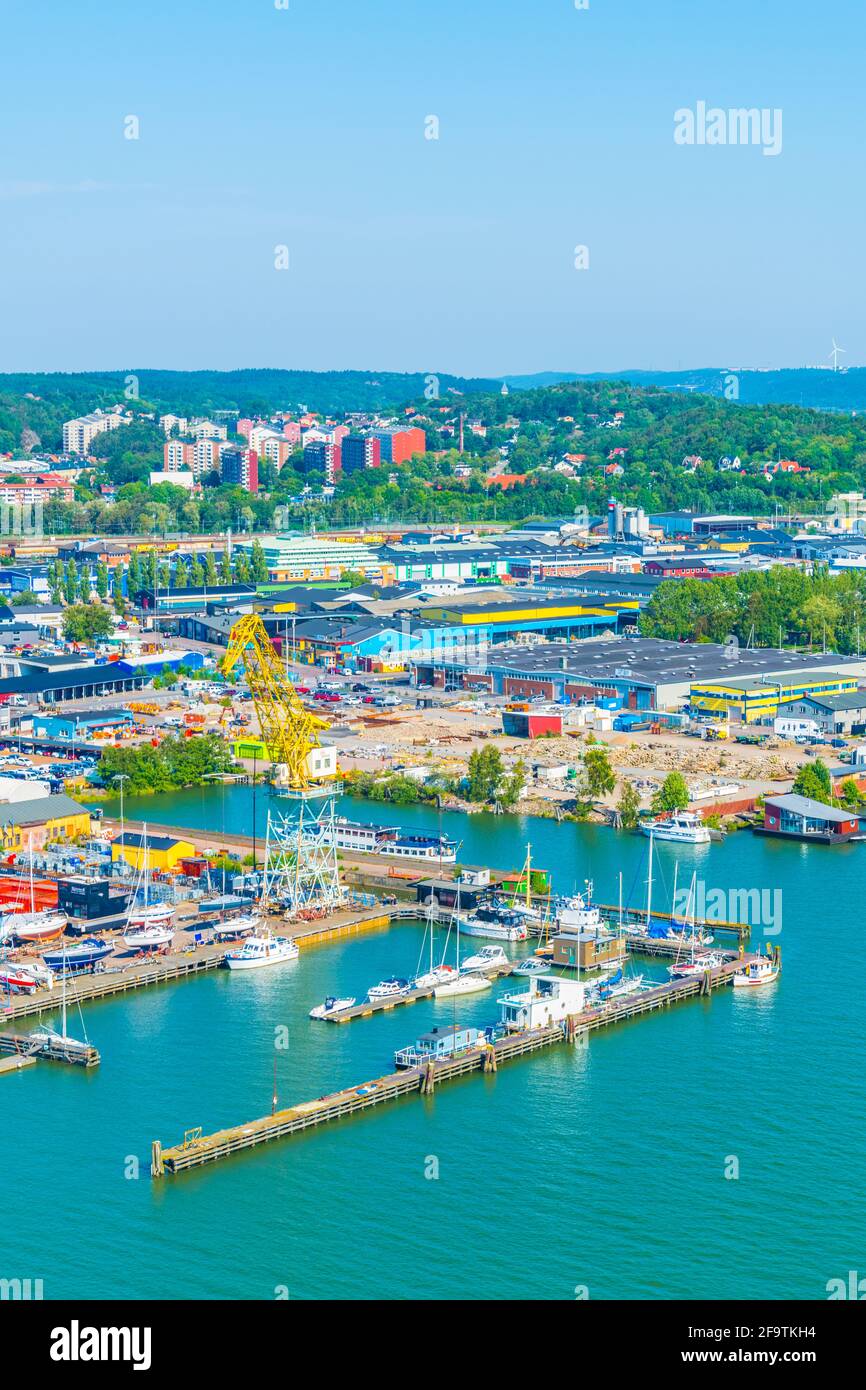 aerial view of the port of Sweden Stock Photo Alamy