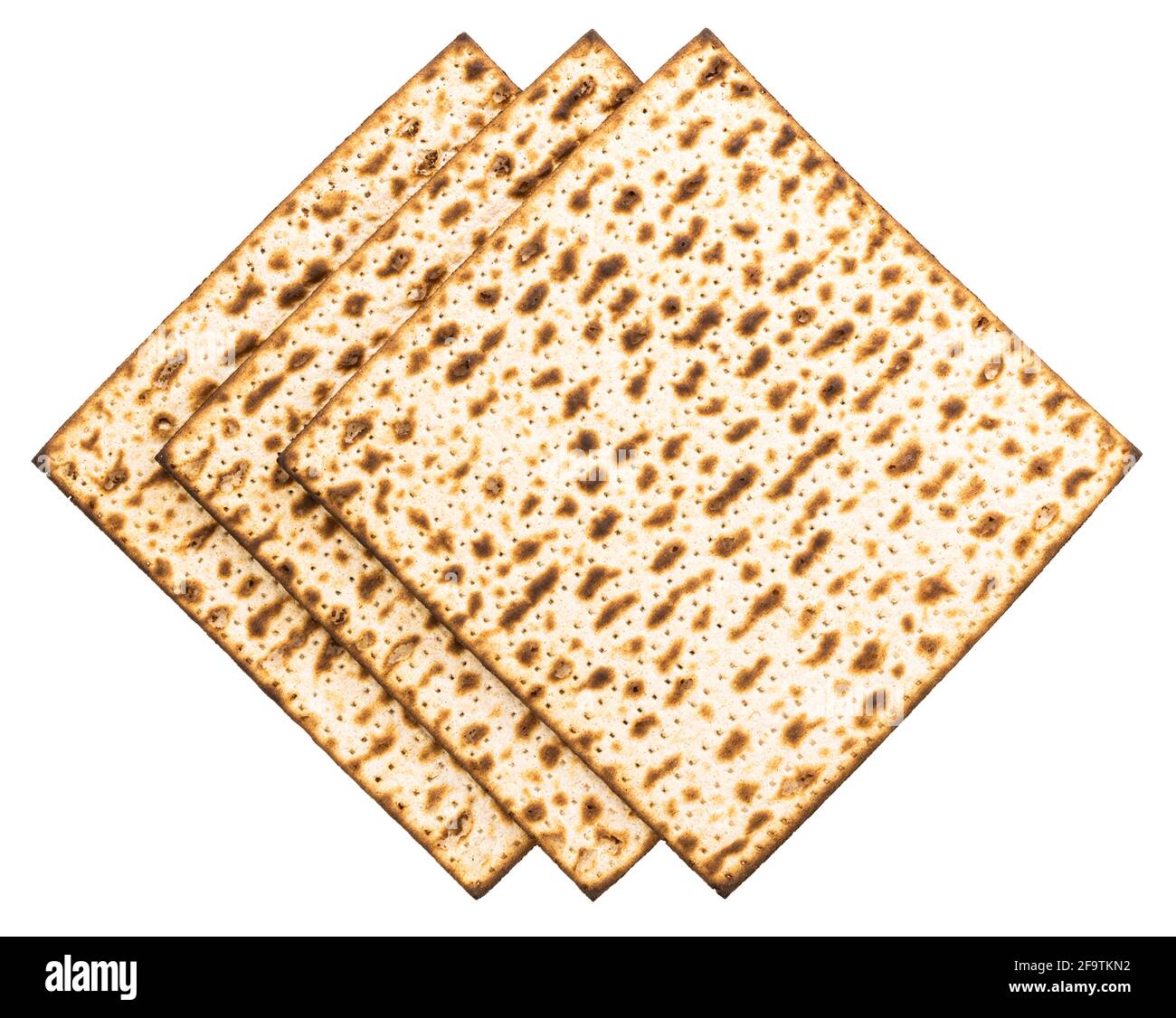 Matzo Isolated on white background. Matzah, unleavened bread Stock
