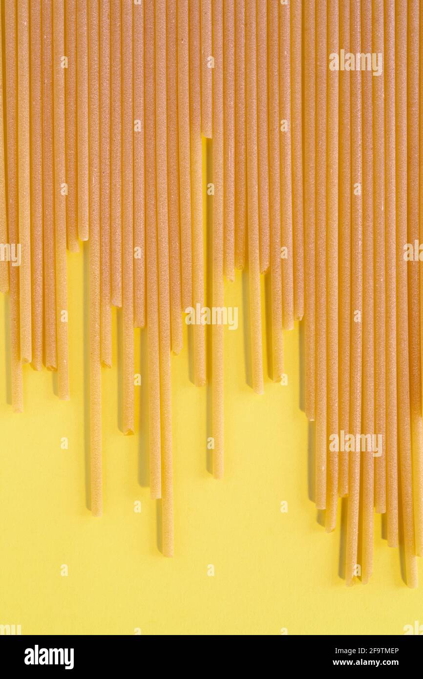 Dried pasta spaghetti , long and thin solid cylindrical pasta