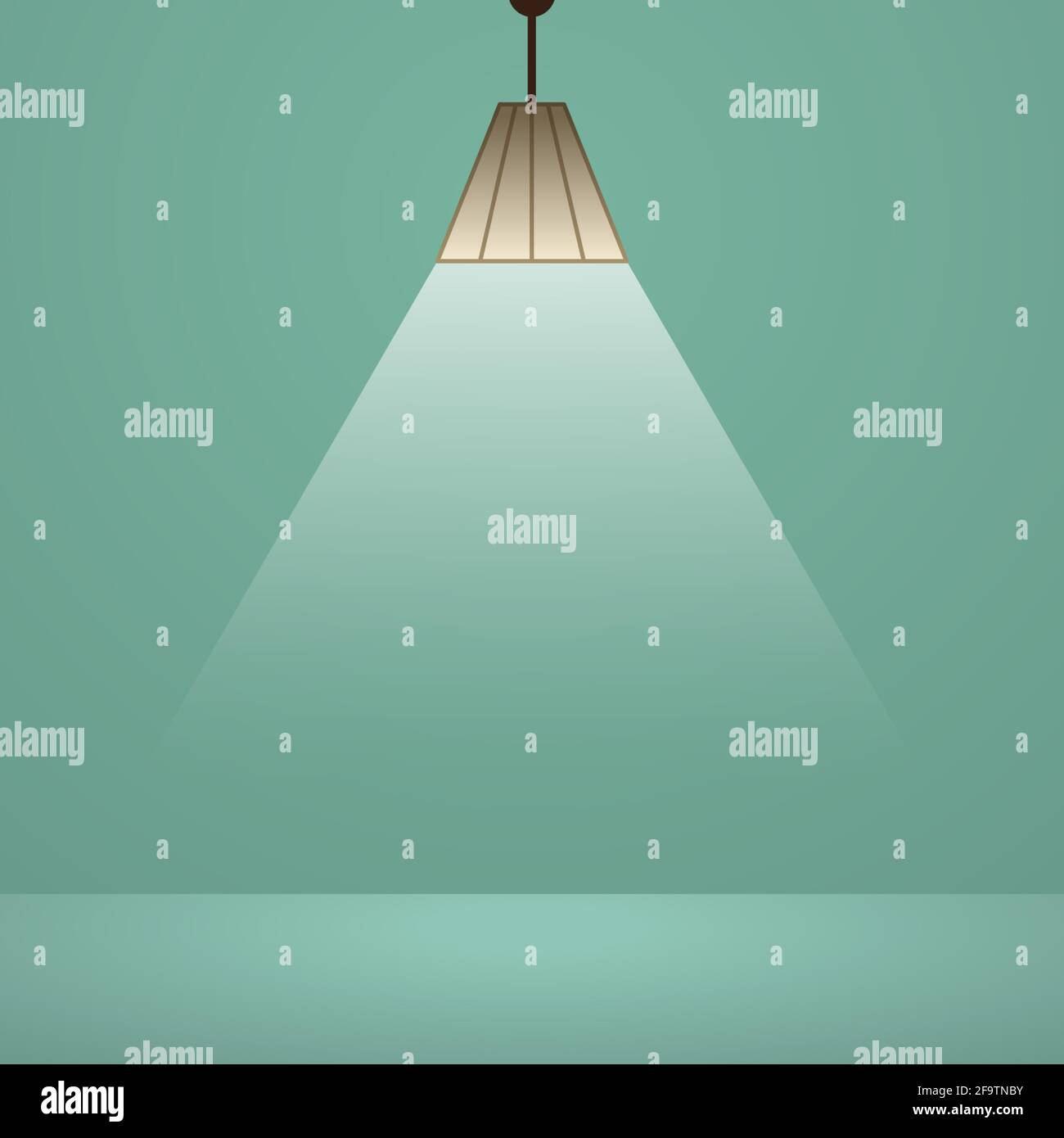 Light from a pendant lamp. Vector illustration. Ceiling lamp on light