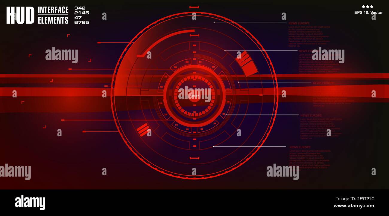 Futuristic blue virtual graphic touch user interface Stock Vector Image ...