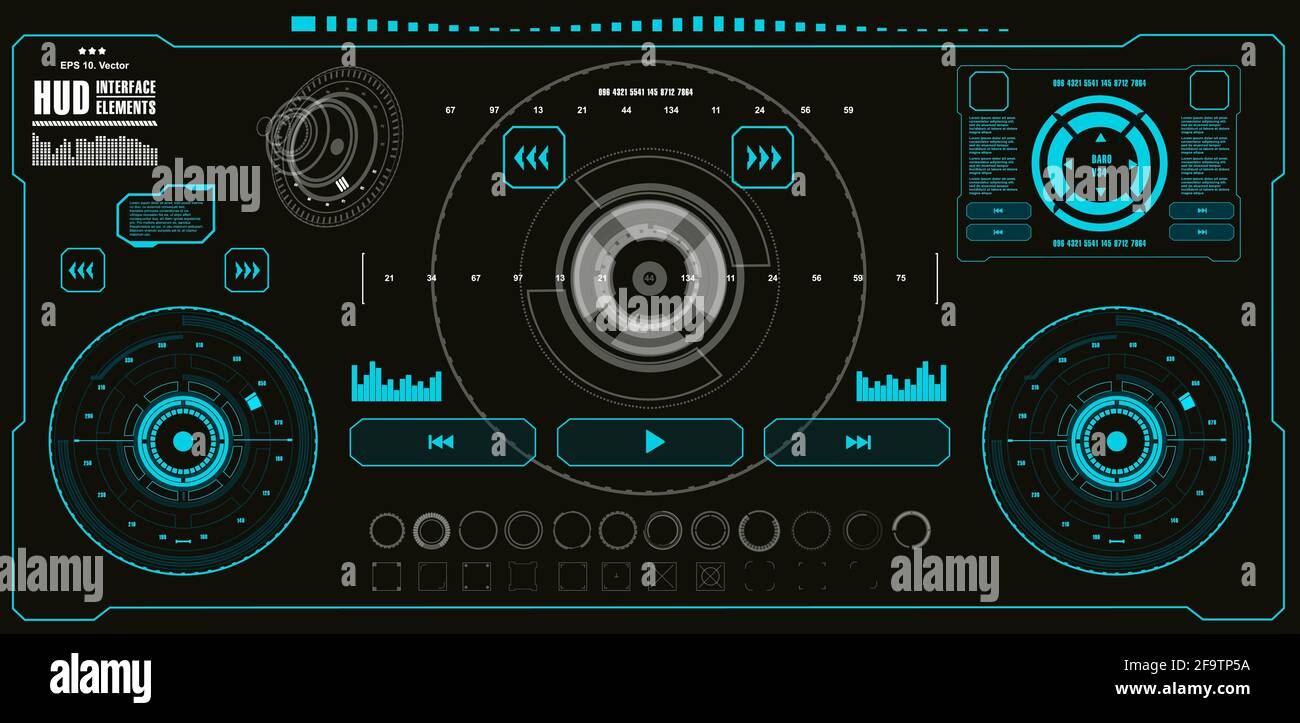 Futuristic blue virtual graphic touch user interface Stock Vector Image ...