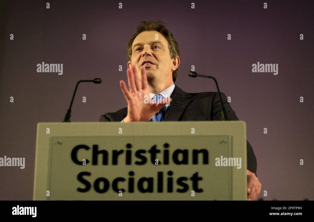 TONY BLAIR SPEAKING AT 'FAITH AND POLITICS' MARCH 2001 IN WESTMINSTER