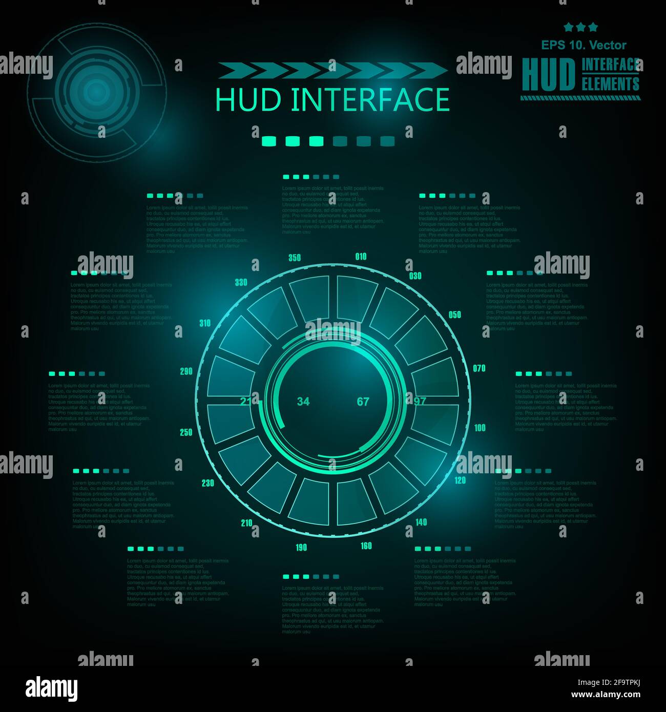 Futuristic blue virtual graphic touch user interface Stock Vector
