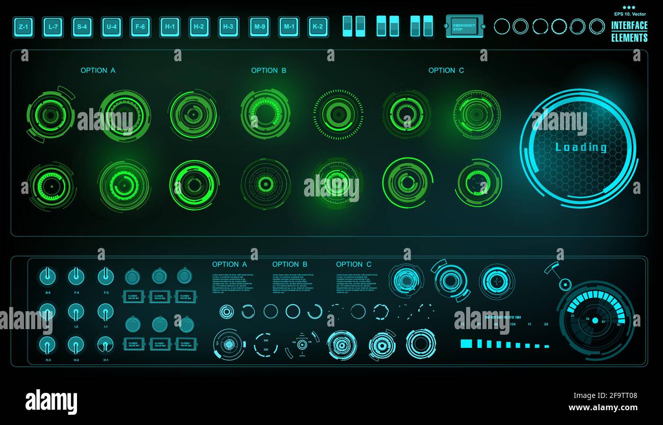 Futuristic green virtual graphic touch user interface Stock Vector ...