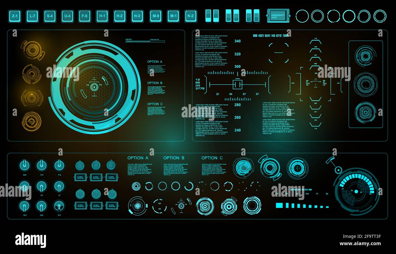 Futuristic green virtual graphic touch user interface Stock Vector