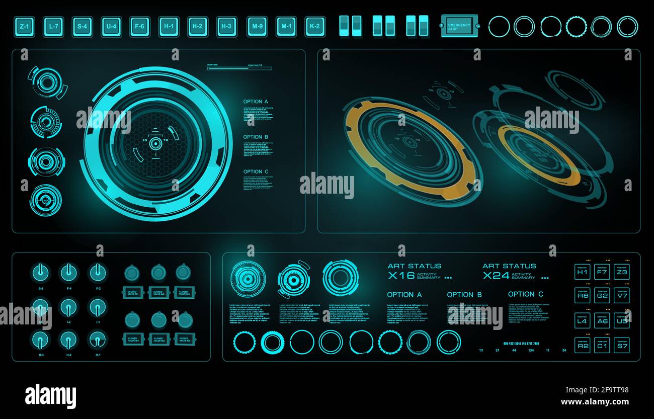 Futuristic green virtual graphic touch user interface Stock Vector